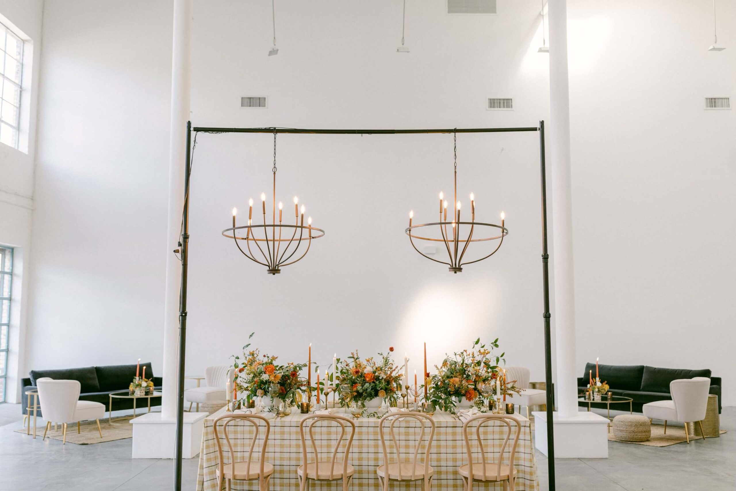 Luxury furniture rental for NY wedding editorial